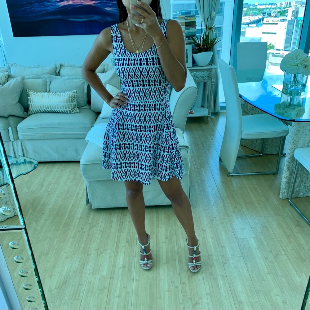 Very cute summer white & blue dress